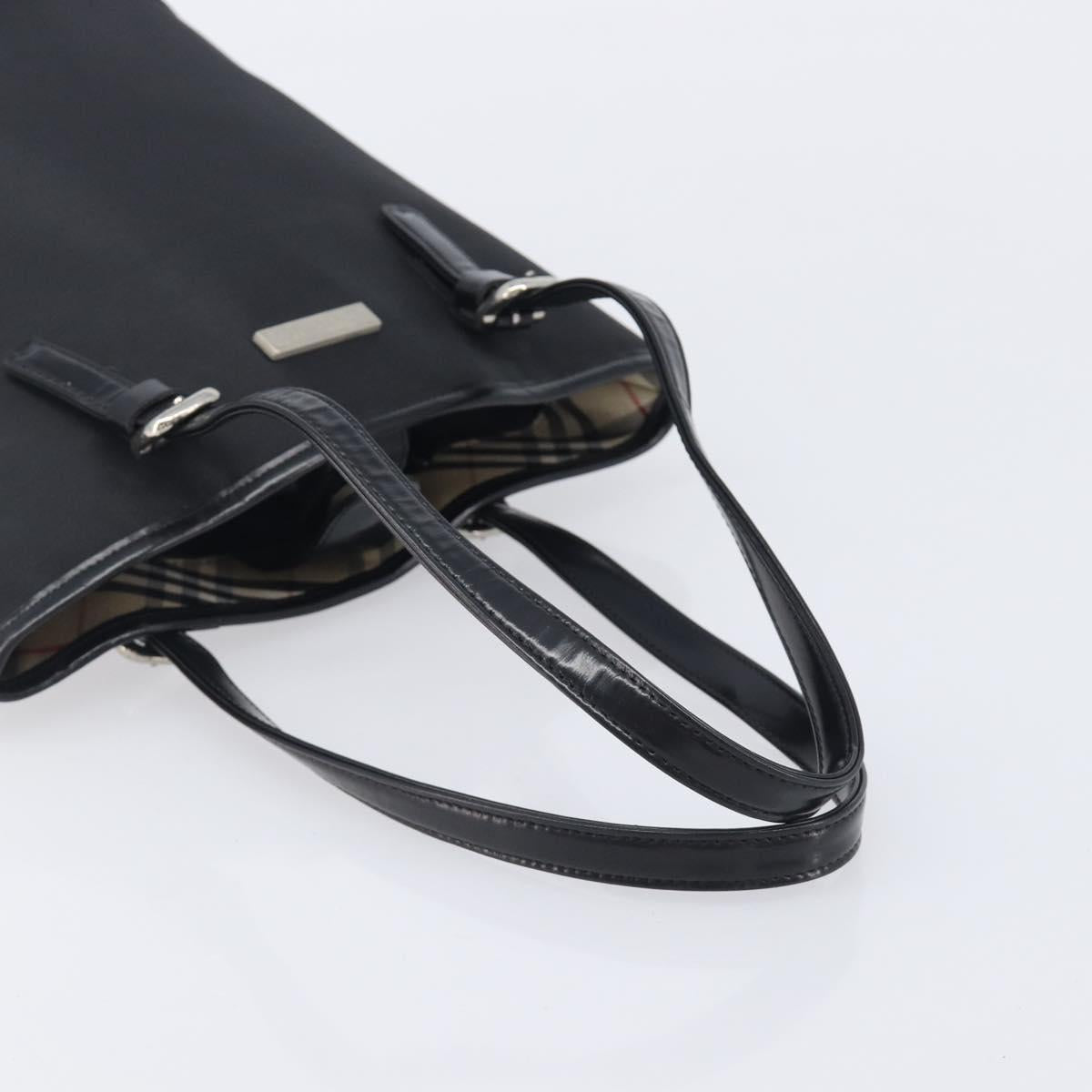 Burberrys Shoulder Bag Nylon Black Silver Auth 211999A