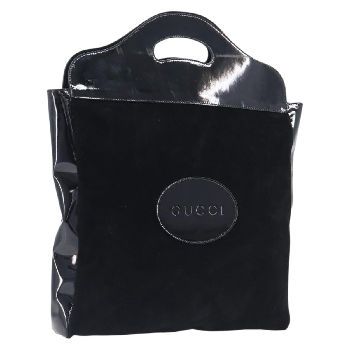 GUCCI Hand Bag Suede Outlet Black 002 8000 Auth 212002