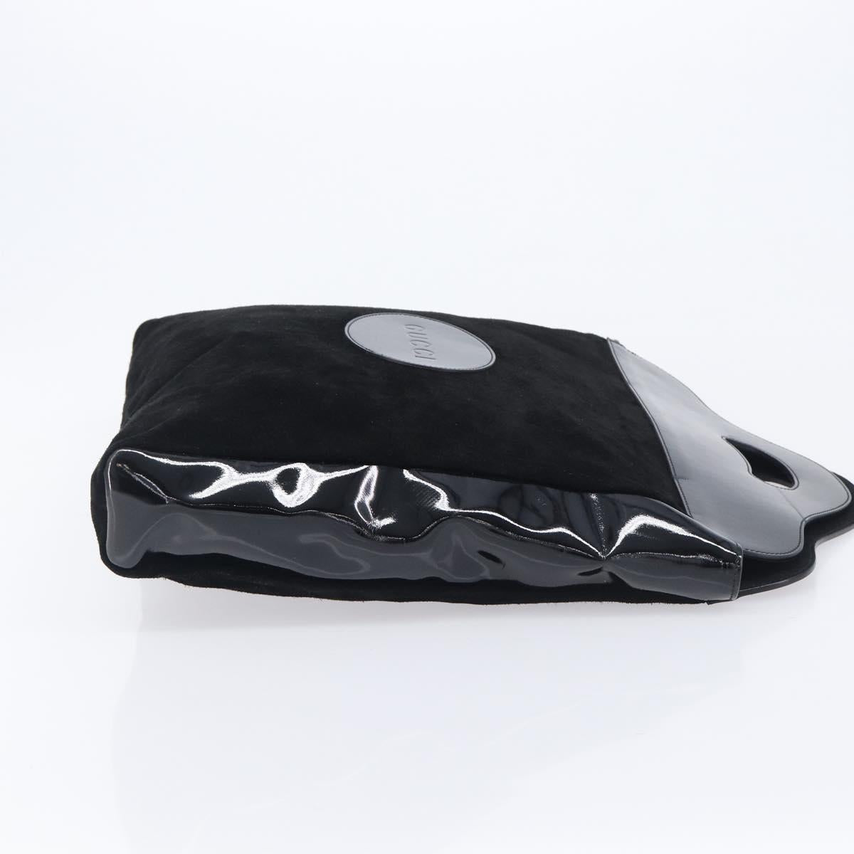GUCCI Hand Bag Suede Outlet Black 002 8000 Auth 212002