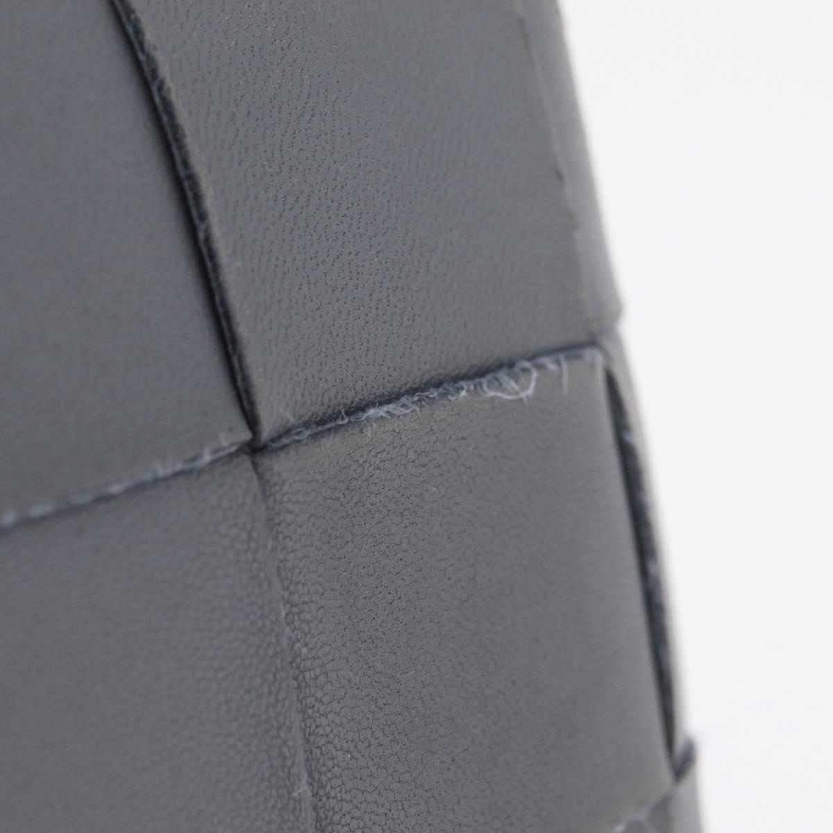 Bottega Veneta MAXI INTRECCIATO Small Cassette Wallet Leather Gray Auth 212005A