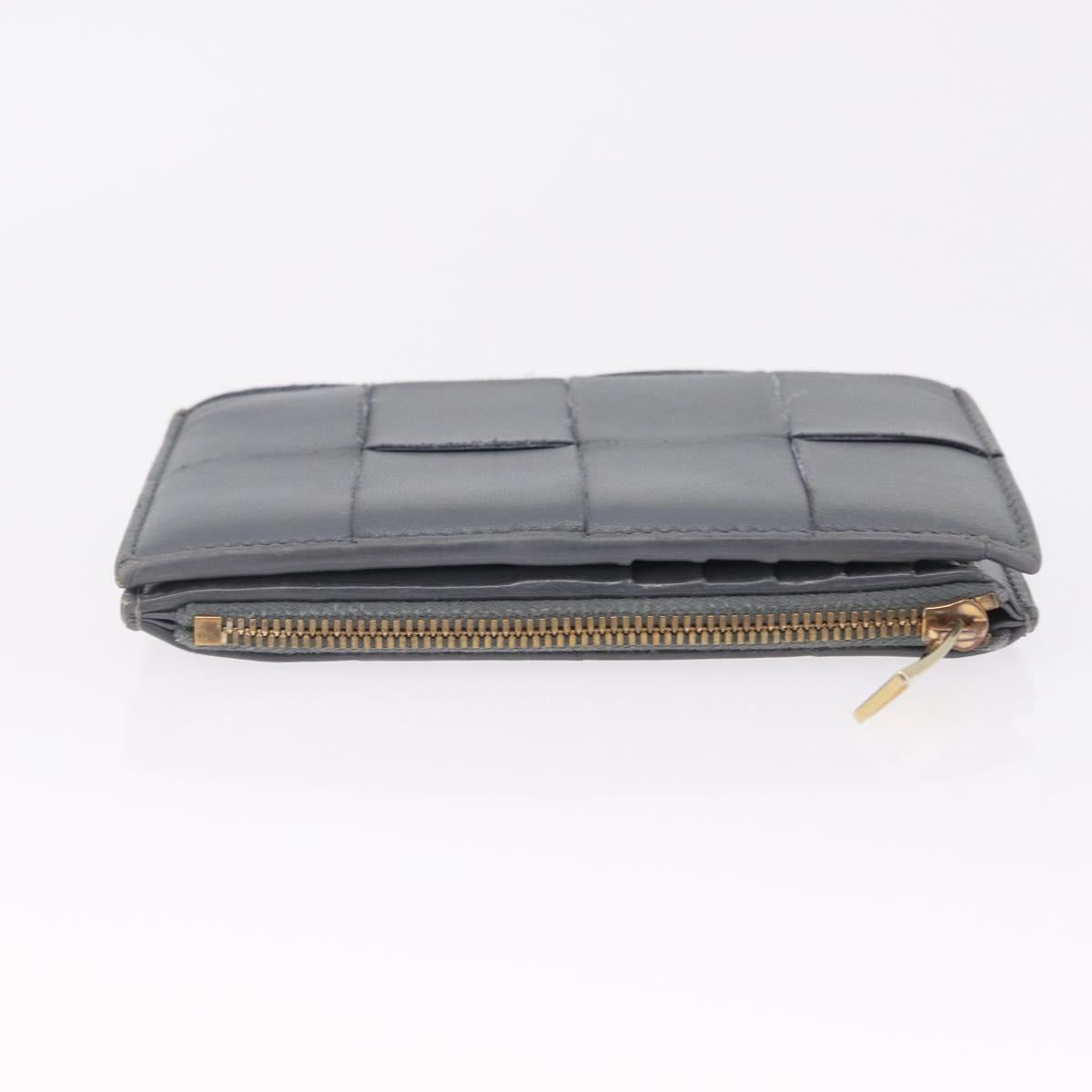 Bottega Veneta MAXI INTRECCIATO Small Cassette Wallet Leather Gray Auth 212005A