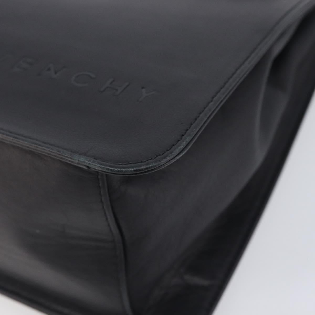 GIVENCHY Hand Bag Leather Black Auth 212010A