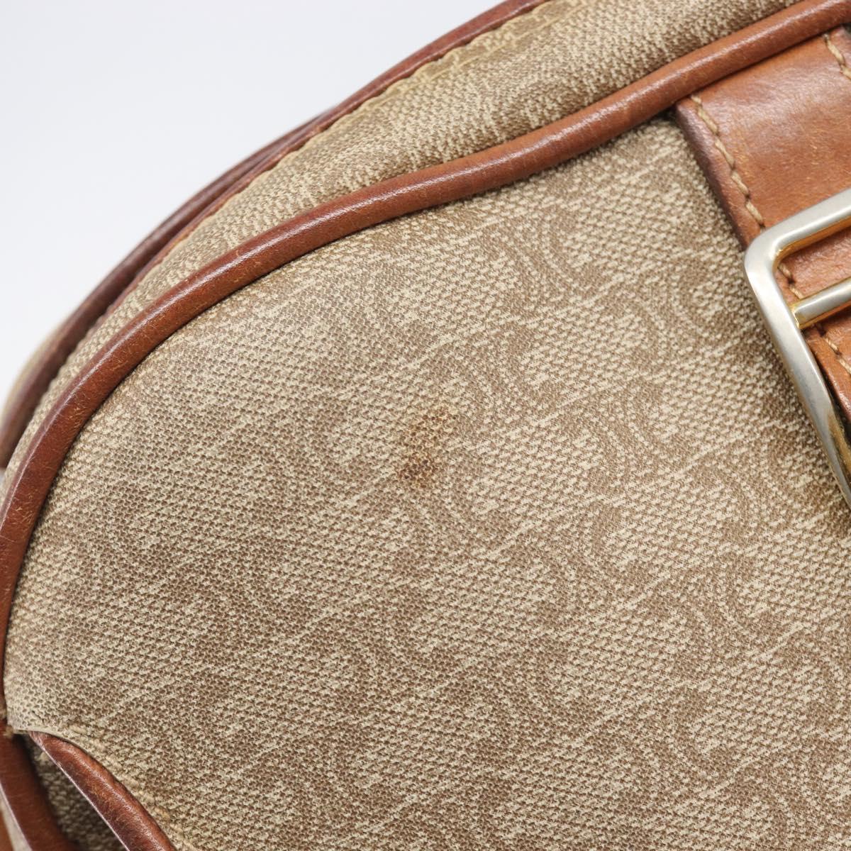 CELINE Macadam Canvas Shoulder Bag PVC Beige Gold Auth 212015