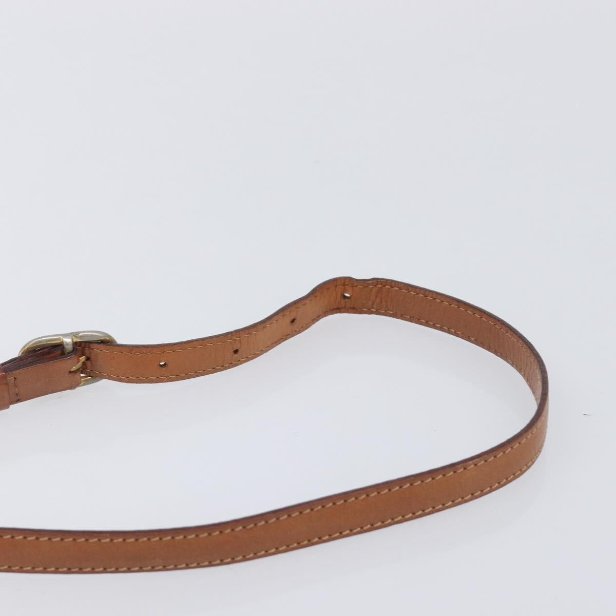 CELINE Macadam Canvas Shoulder Bag PVC Beige Gold Auth 212015