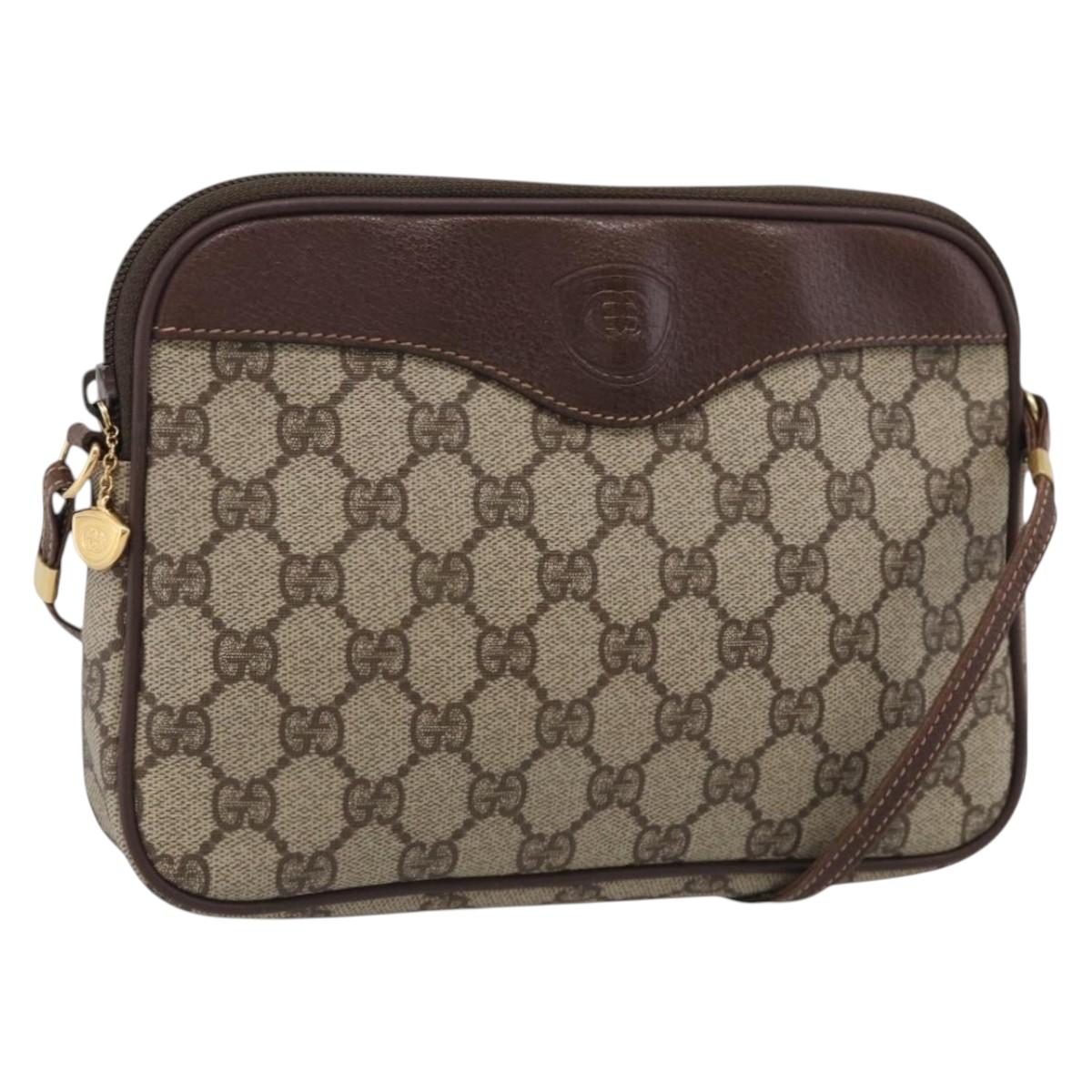 GUCCI GG Supreme Shoulder Bag PVC Beige Gold 007 115 6428 Auth 212018