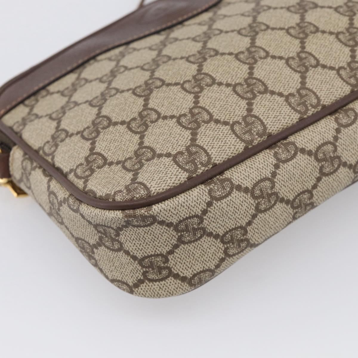 GUCCI GG Supreme Shoulder Bag PVC Beige Gold 007 115 6428 Auth 212018