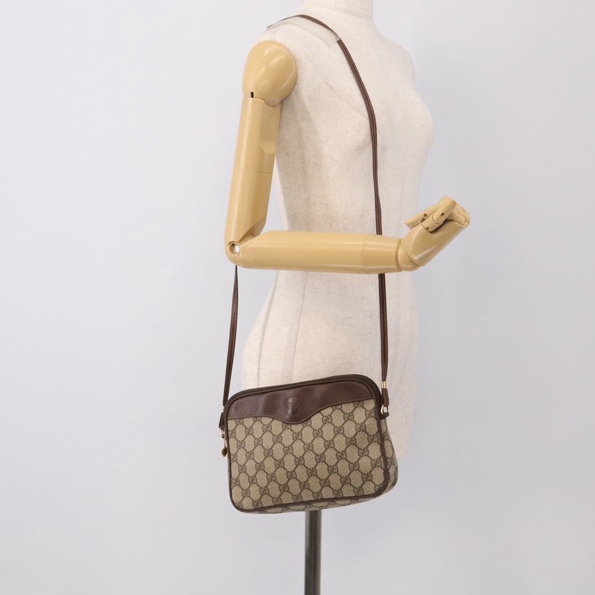 GUCCI GG Supreme Shoulder Bag PVC Beige Gold 007 115 6428 Auth 212018
