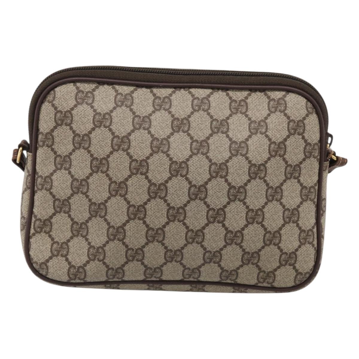GUCCI GG Supreme Shoulder Bag PVC Beige Gold 007 115 6428 Auth 212018