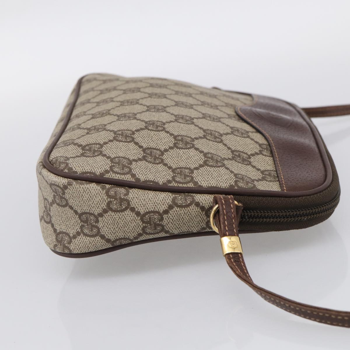 GUCCI GG Supreme Shoulder Bag PVC Beige Gold 007 115 6428 Auth 212018
