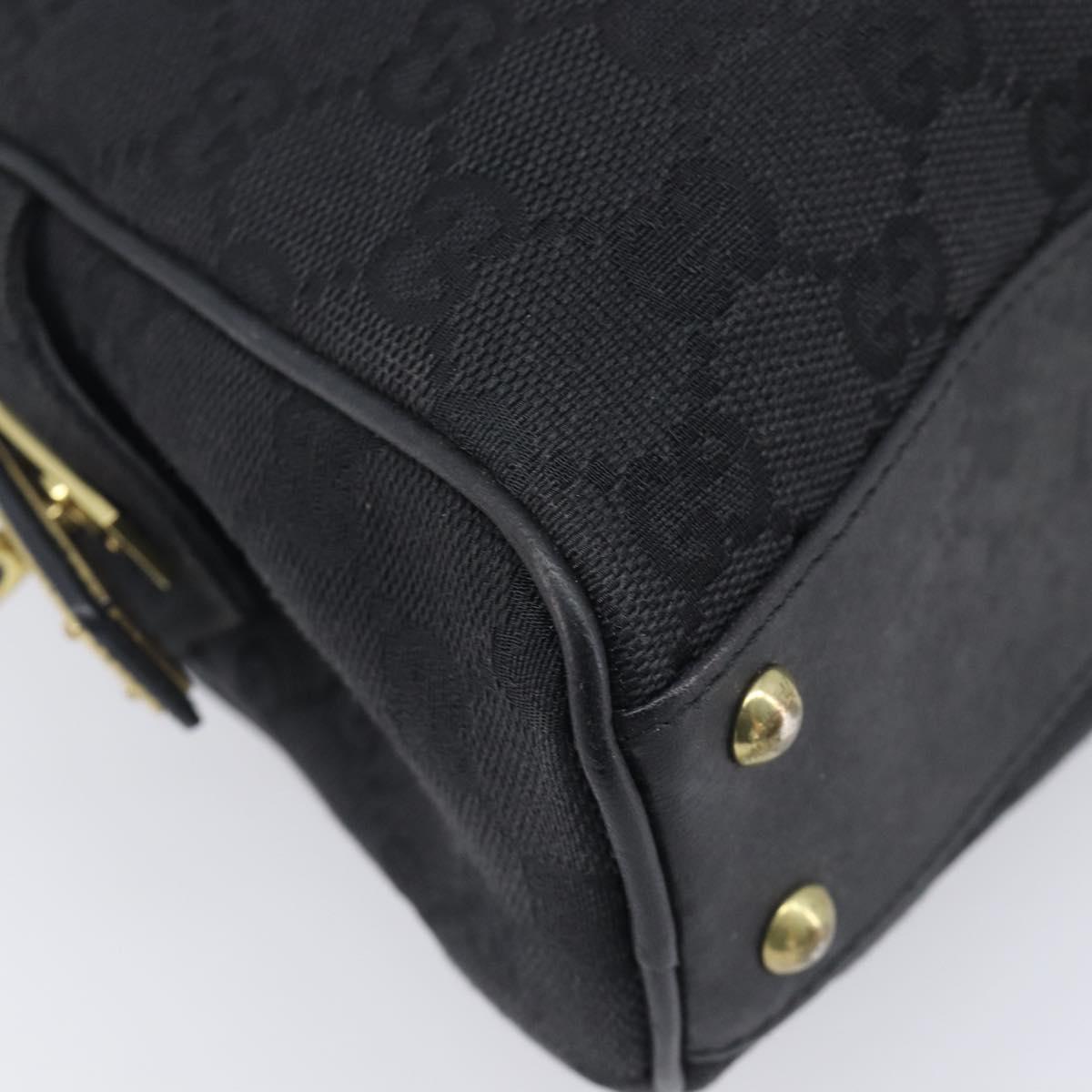 GUCCI GG Canvas Shoulder Bag Black Gold 90674 Auth 212019V