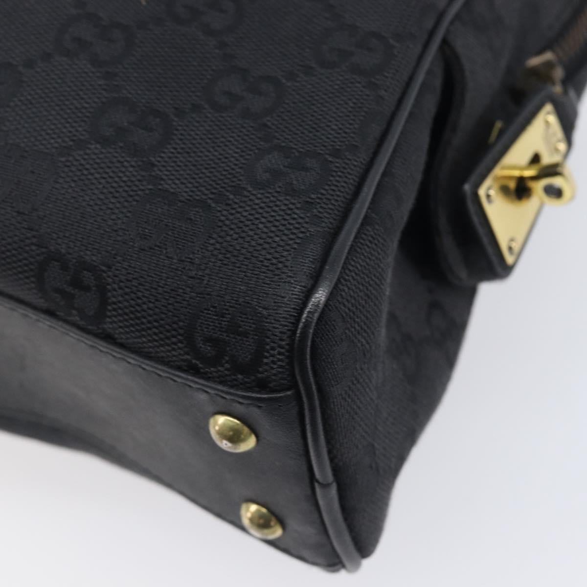 GUCCI GG Canvas Shoulder Bag Black Gold 90674 Auth 212019V