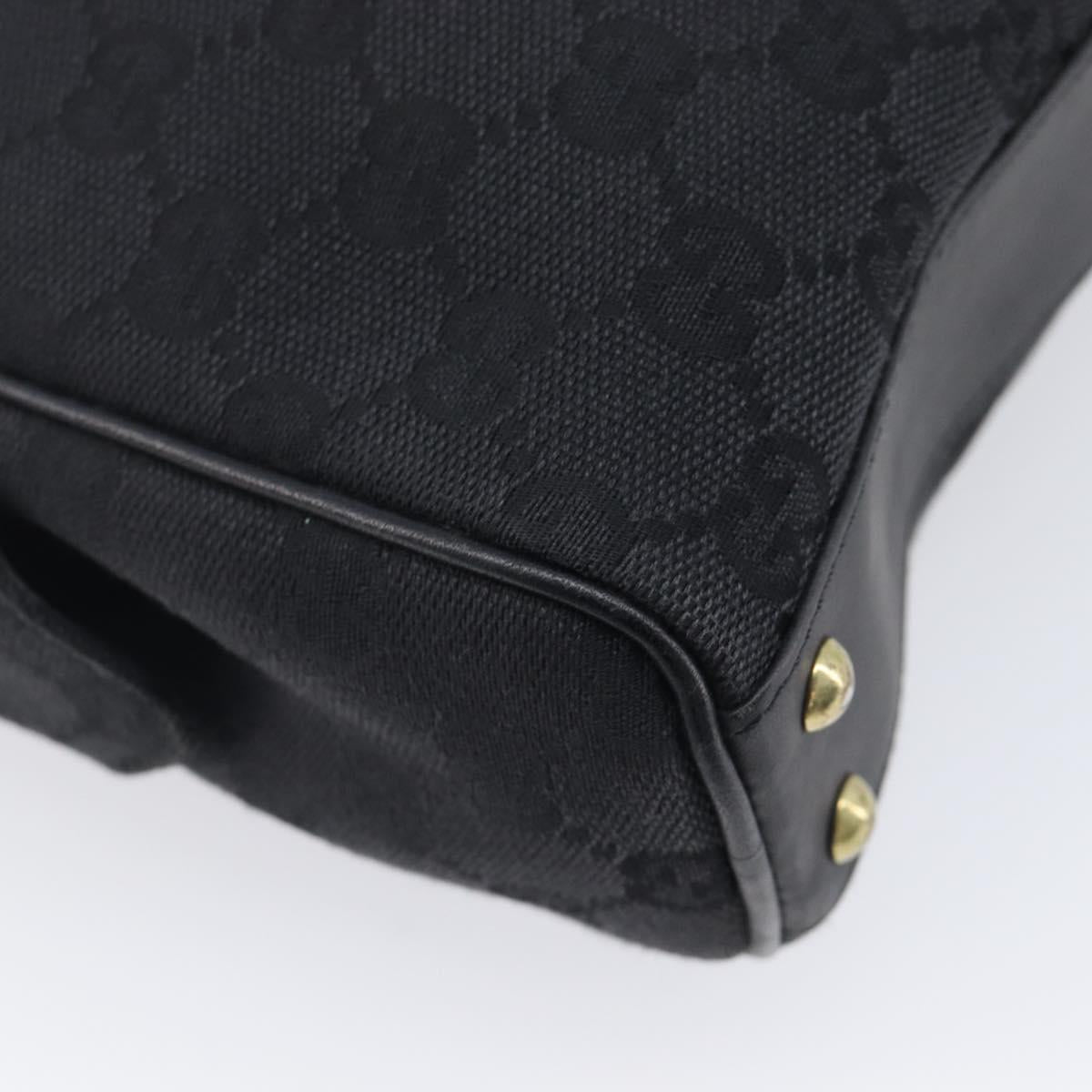 GUCCI GG Canvas Shoulder Bag Black Gold 90674 Auth 212019V