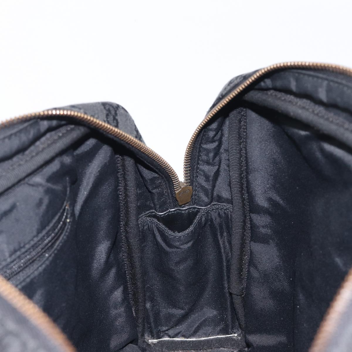 GUCCI GG Canvas Shoulder Bag Black Gold 90674 Auth 212019V