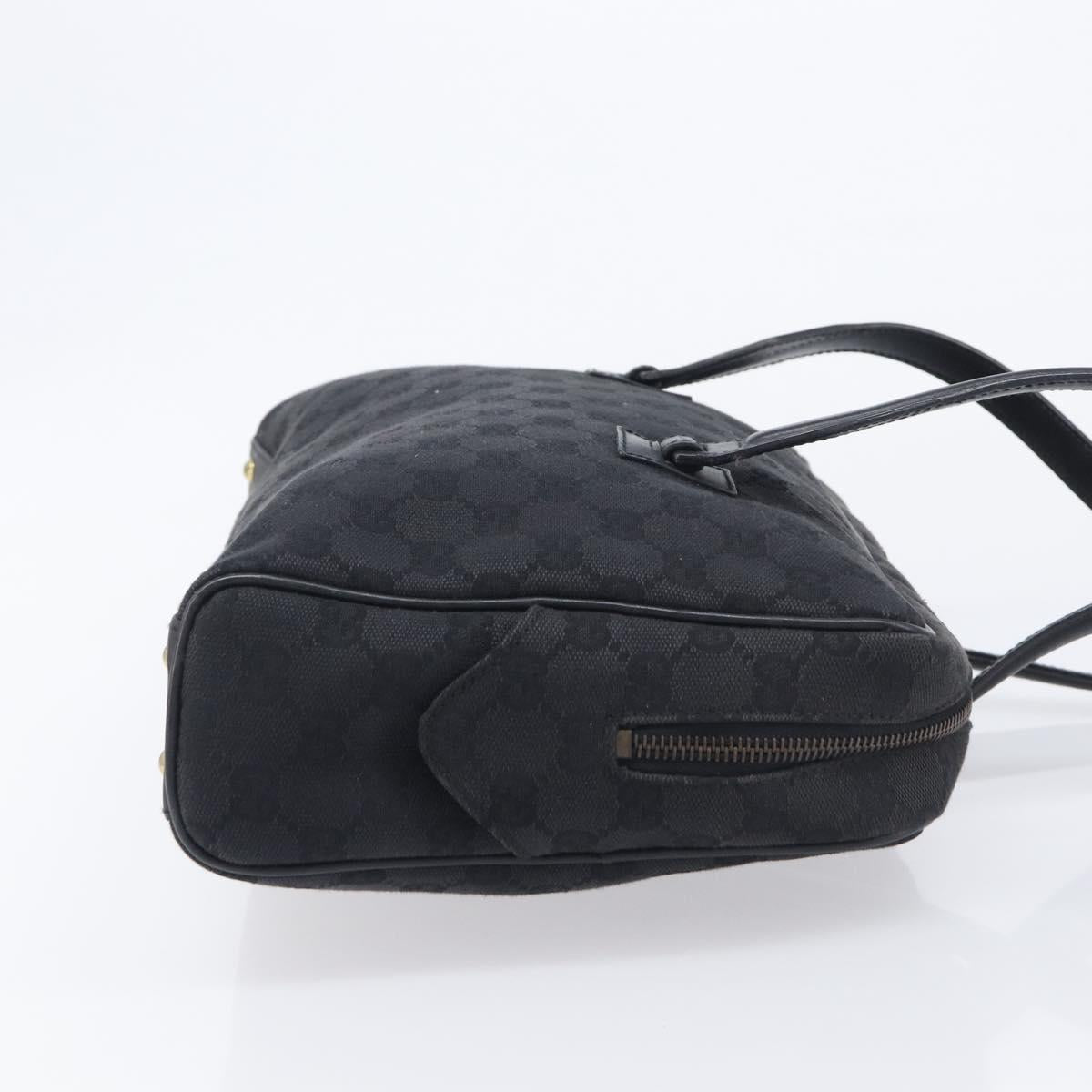 GUCCI GG Canvas Shoulder Bag Black Gold 90674 Auth 212019V