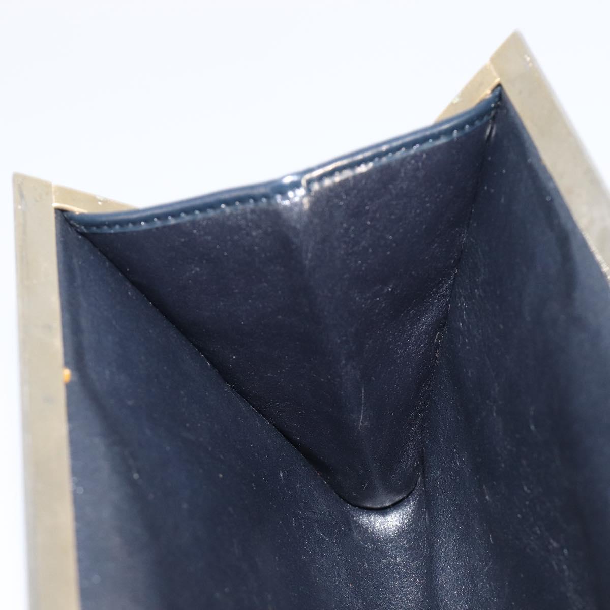 Christian Dior Trotter Canvas Clutch Bag Navy Gold Auth 212020