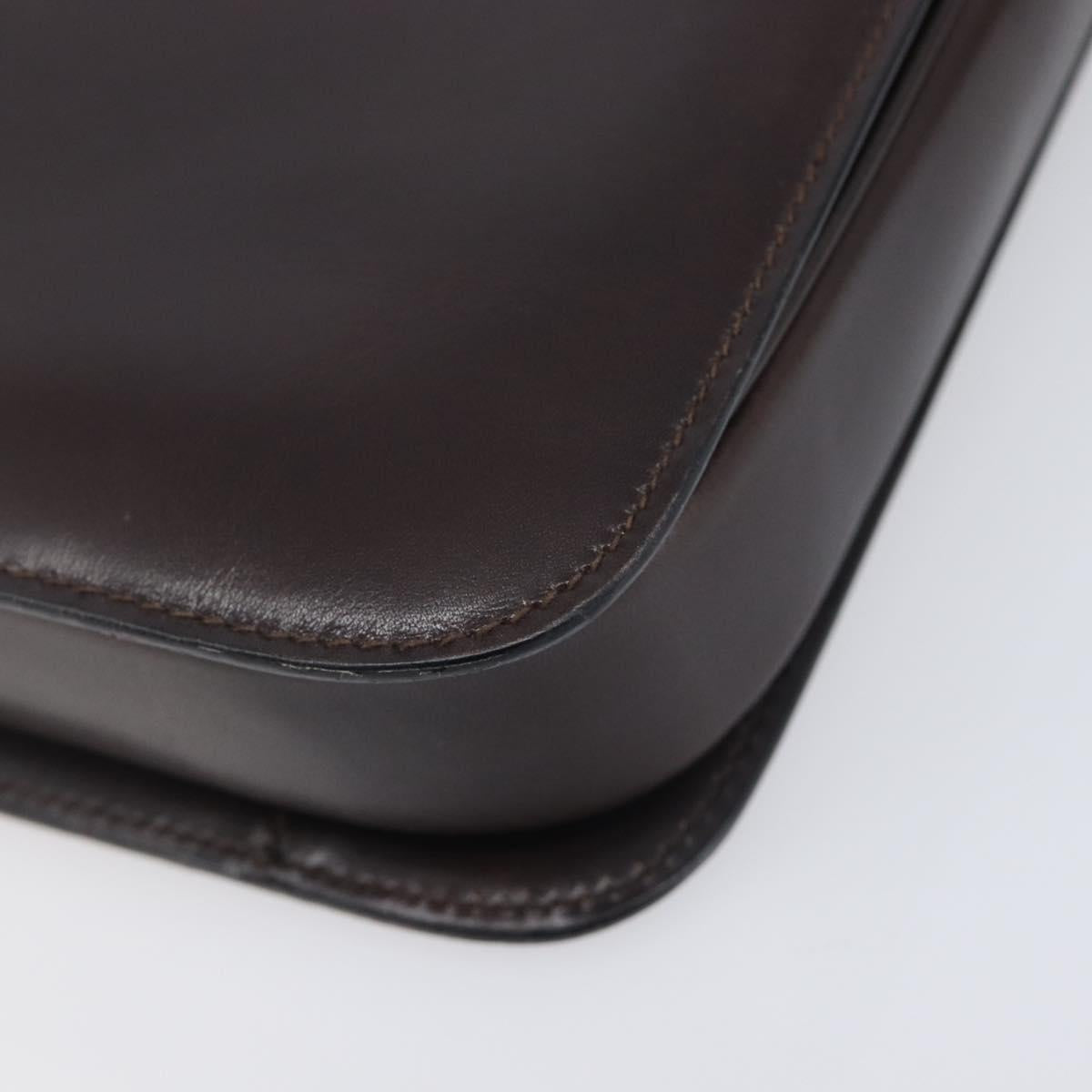 Balenciaga Shoulder Bag Leather Brown Gold Auth 212021A