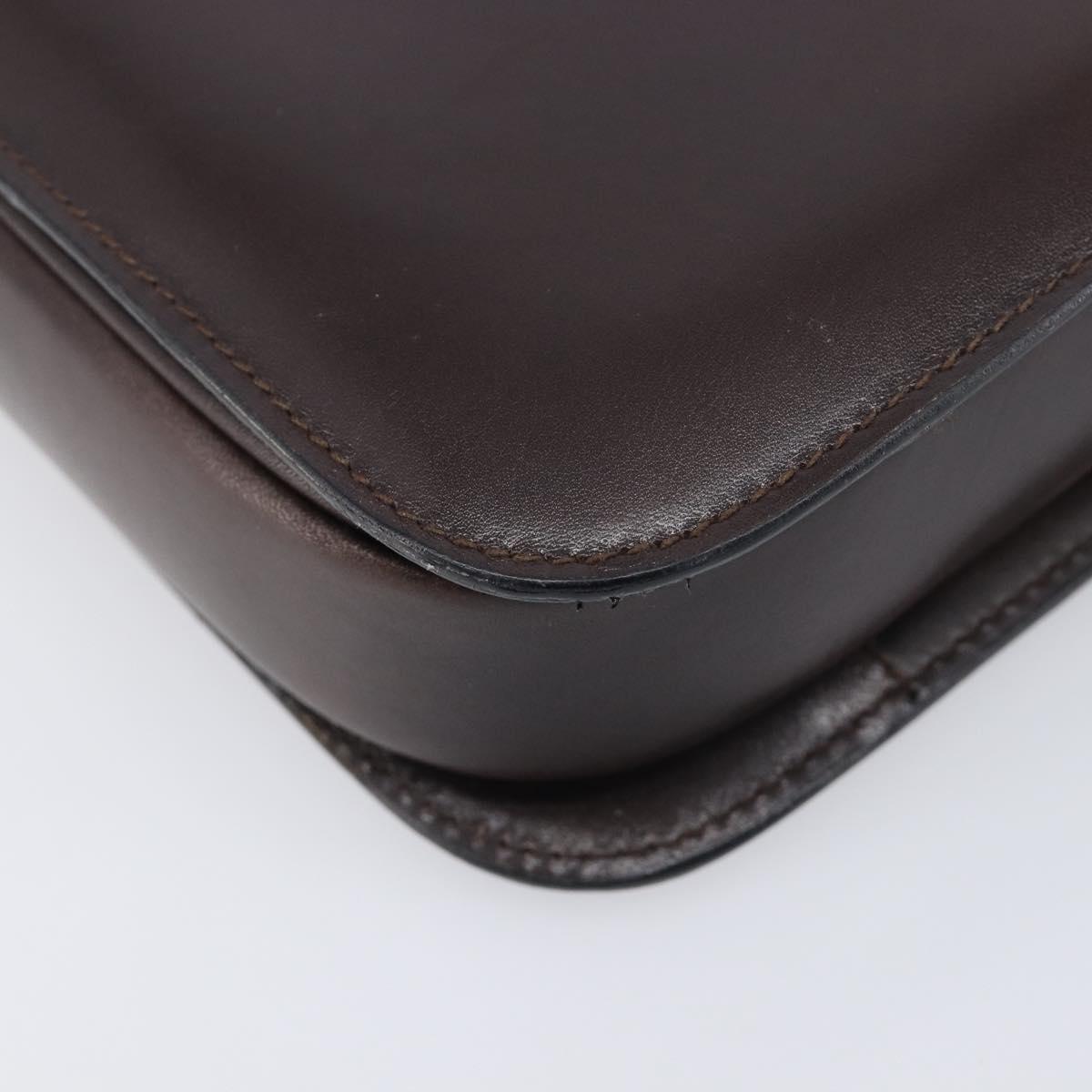 Balenciaga Shoulder Bag Leather Brown Gold Auth 212021A