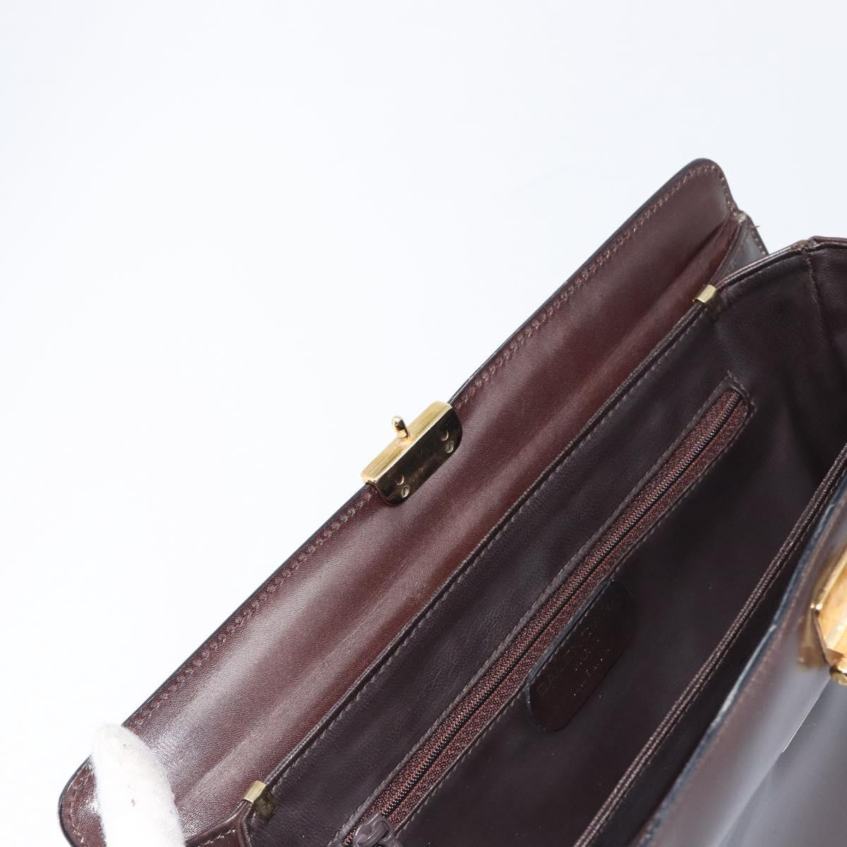 Balenciaga Shoulder Bag Leather Brown Gold Auth 212021A