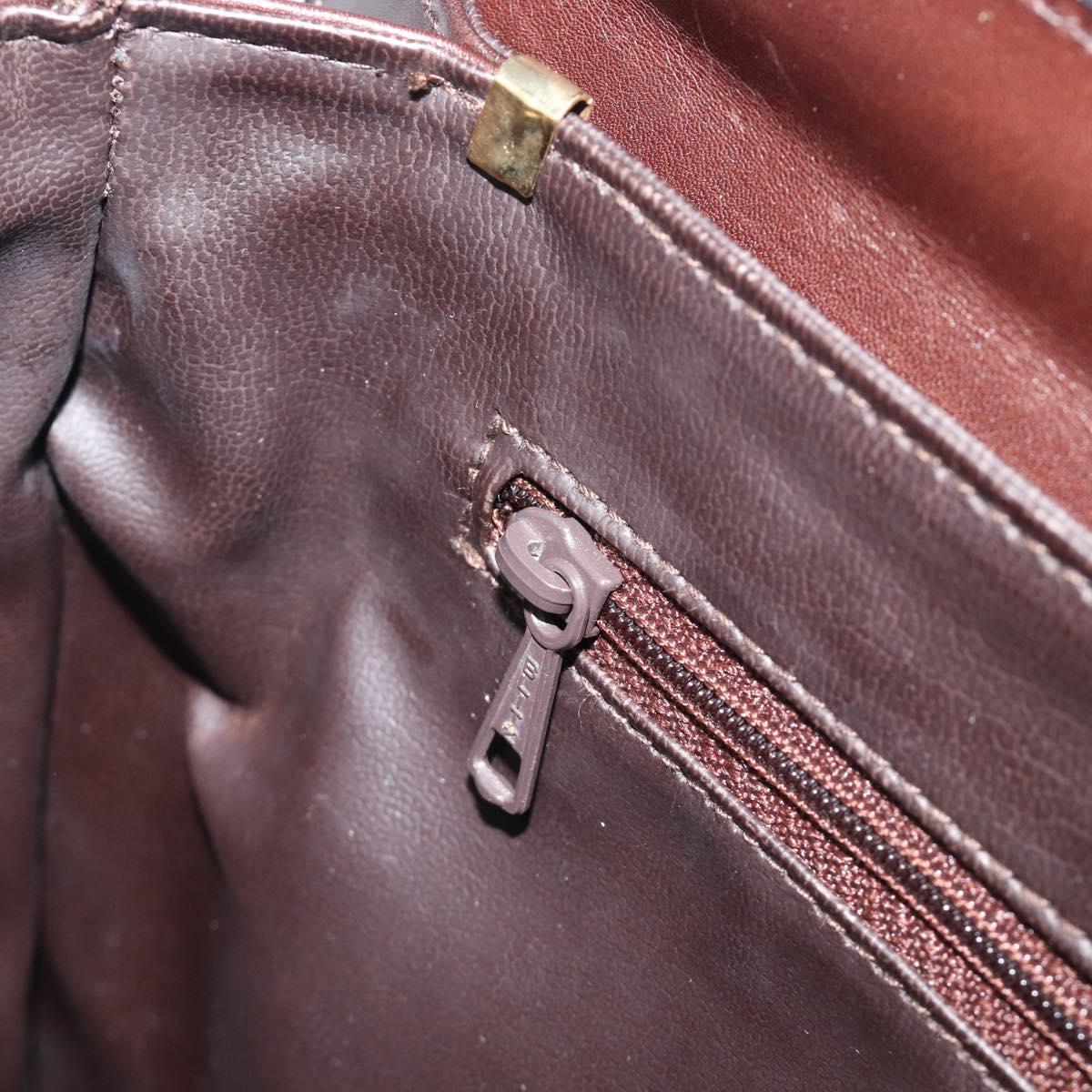 Balenciaga Shoulder Bag Leather Brown Gold Auth 212021A