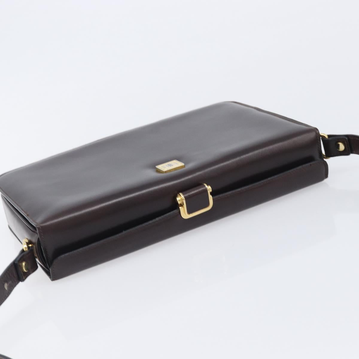 Balenciaga Shoulder Bag Leather Brown Gold Auth 212021A