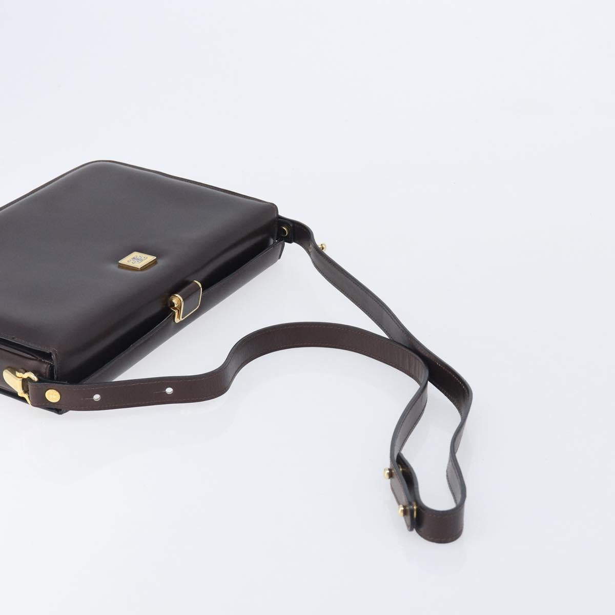 Balenciaga Shoulder Bag Leather Brown Gold Auth 212021A