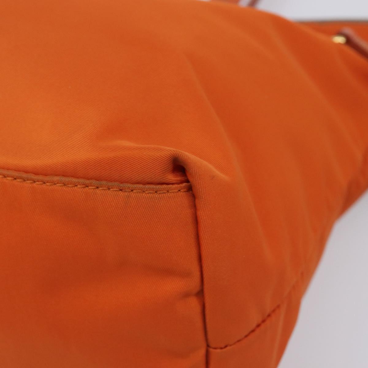PRADA Tote Bag Nylon Orange Gold Auth 212022V