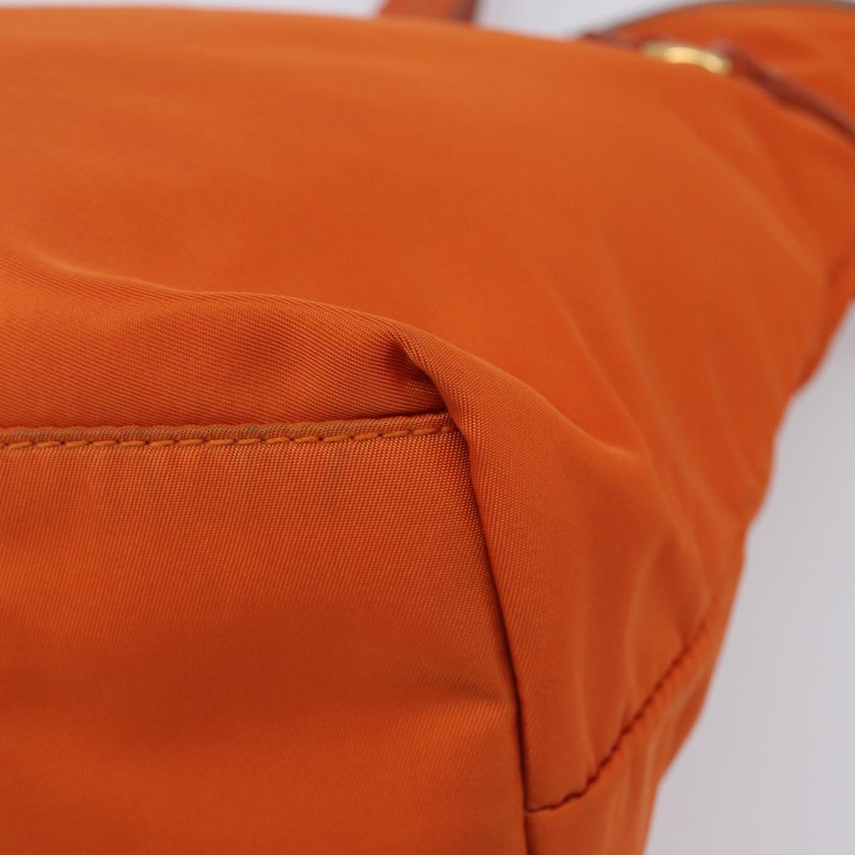PRADA Tote Bag Nylon Orange Gold Auth 212022V