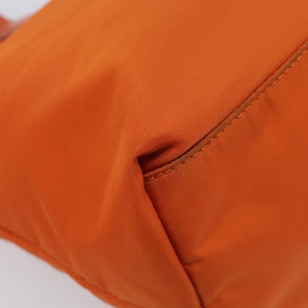 PRADA Tote Bag Nylon Orange Gold Auth 212022V