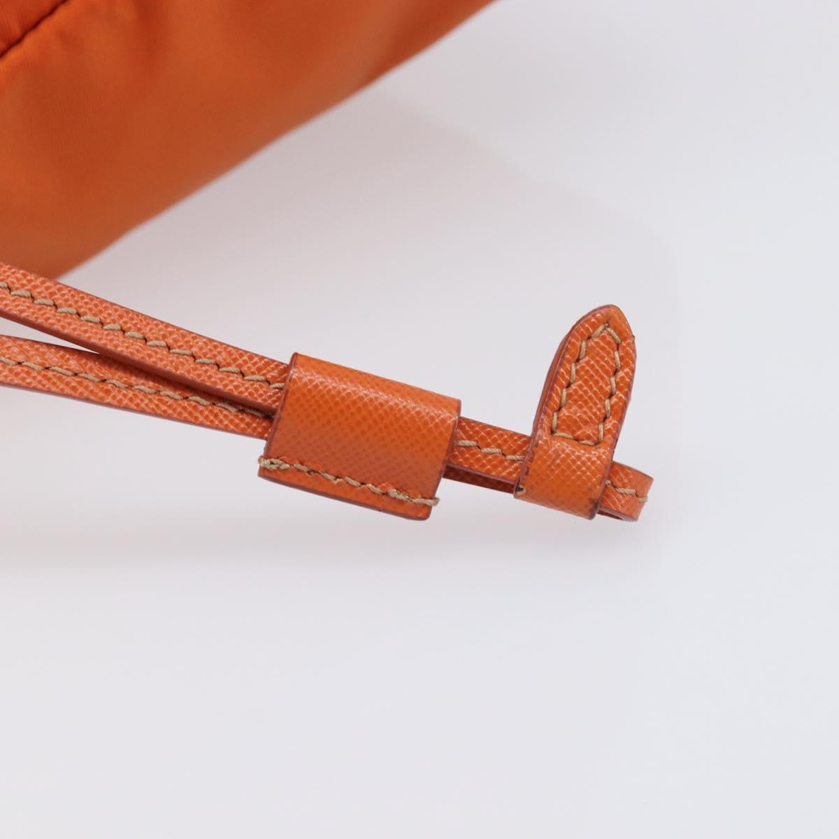 PRADA Tote Bag Nylon Orange Gold Auth 212022V