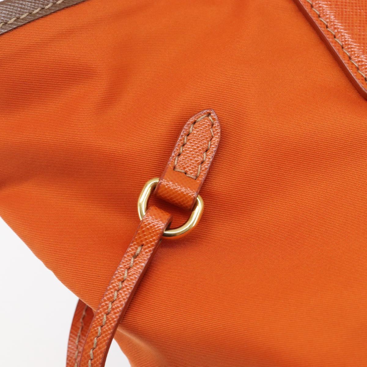PRADA Tote Bag Nylon Orange Gold Auth 212022V
