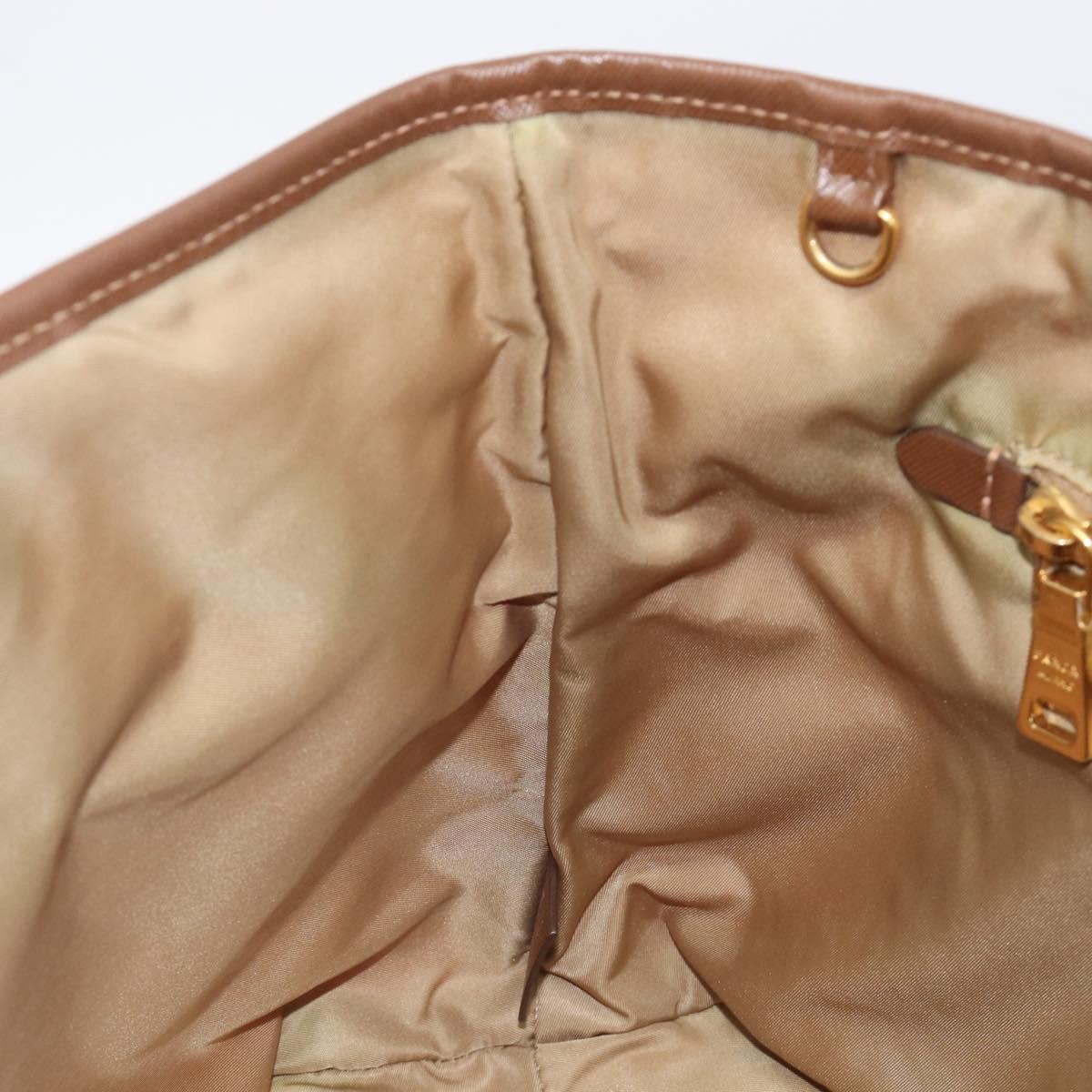 PRADA Tote Bag Nylon Orange Gold Auth 212022V