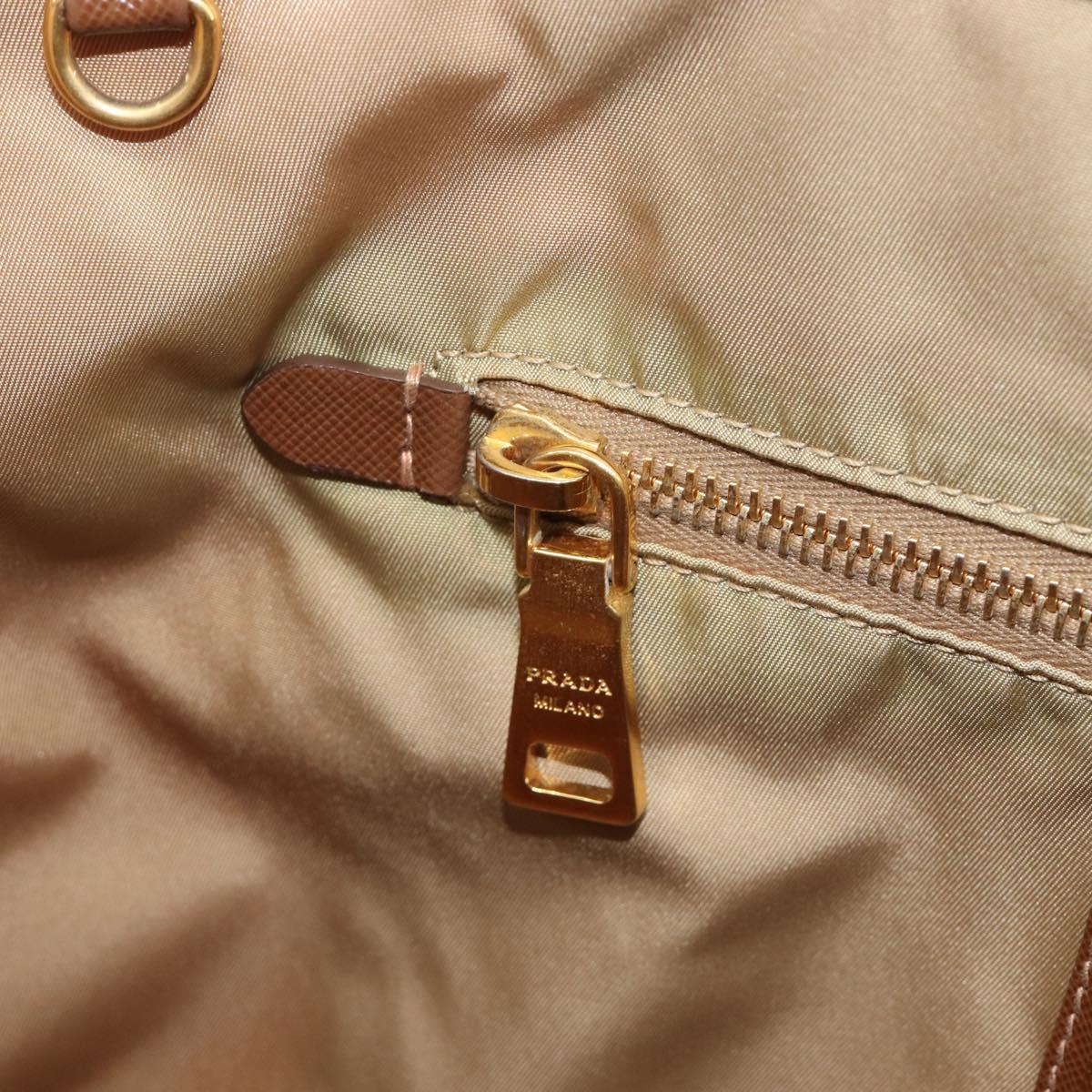 PRADA Tote Bag Nylon Orange Gold Auth 212022V