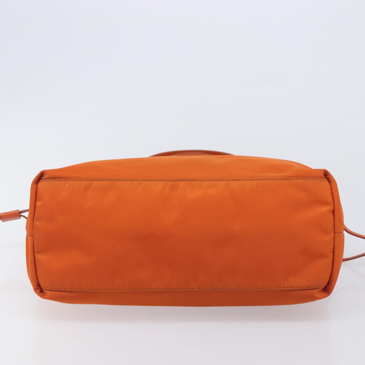 PRADA Tote Bag Nylon Orange Gold Auth 212022V