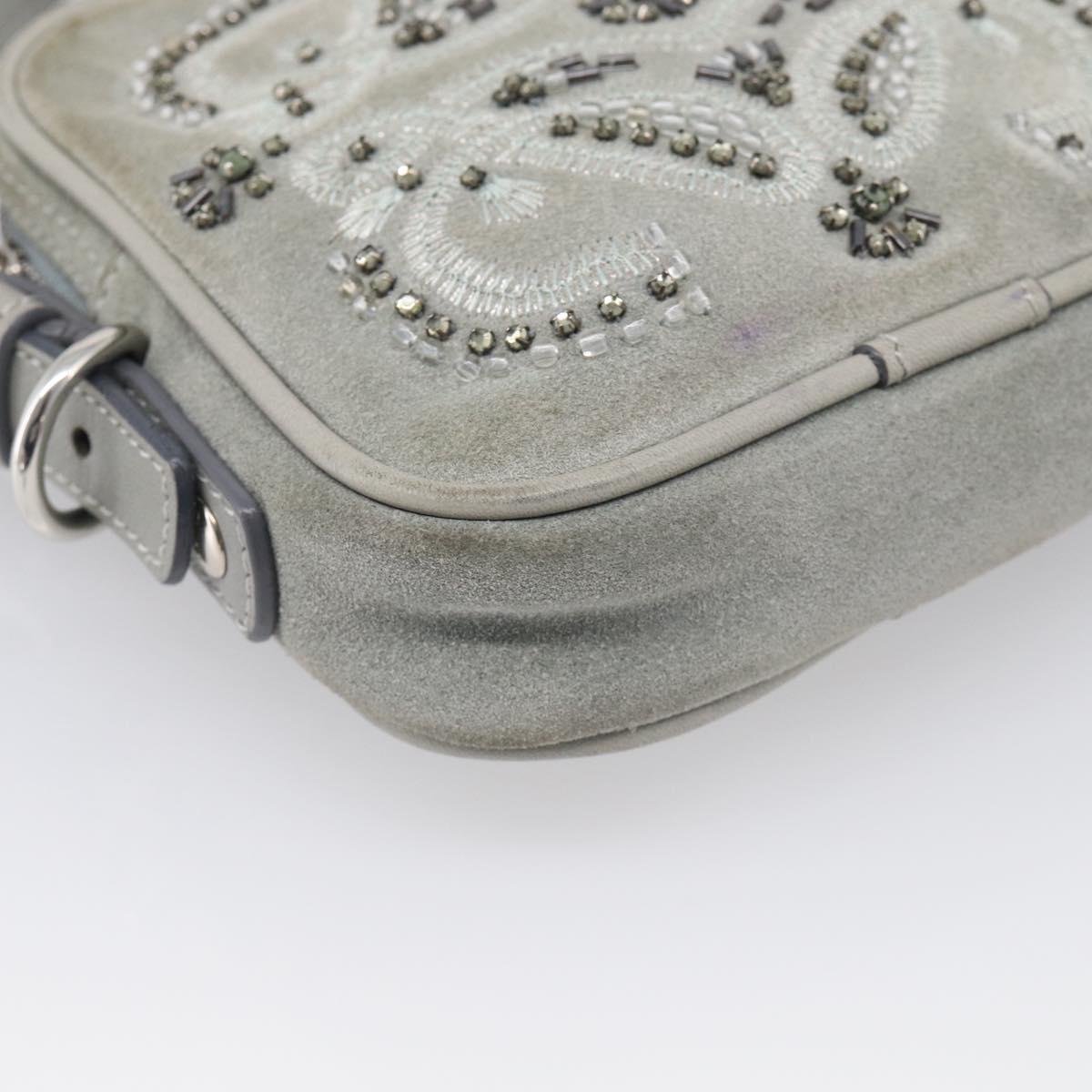 LOEWE Bijoux Shoulder Bag Suede Gray Silver Auth 212023