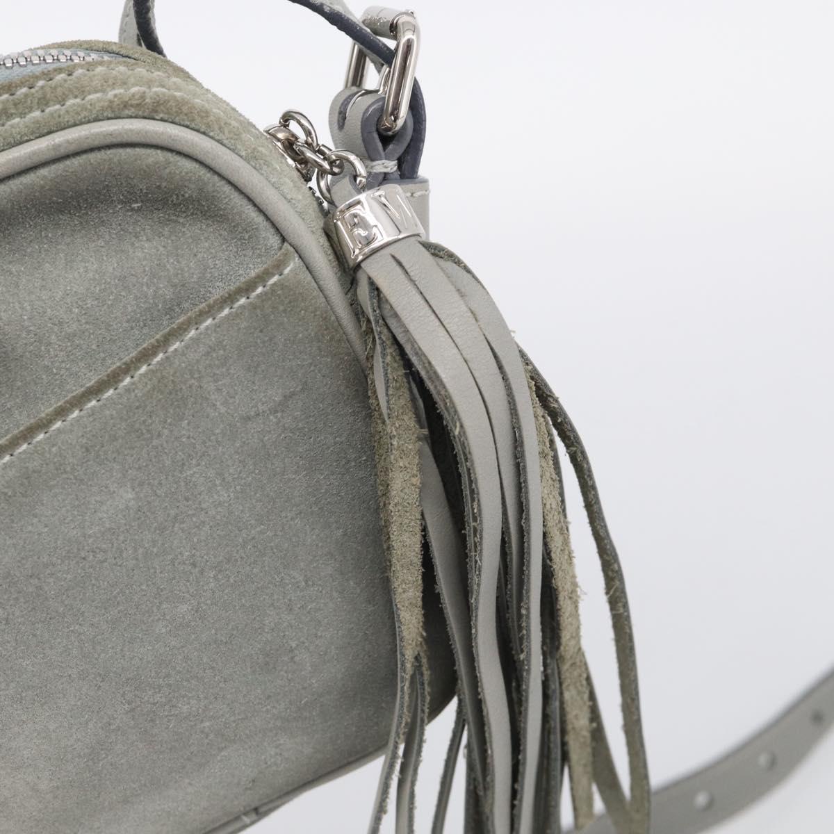 LOEWE Bijoux Shoulder Bag Suede Gray Silver Auth 212023