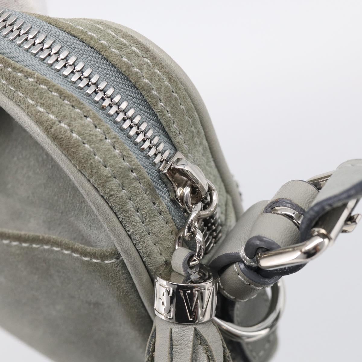 LOEWE Bijoux Shoulder Bag Suede Gray Silver Auth 212023