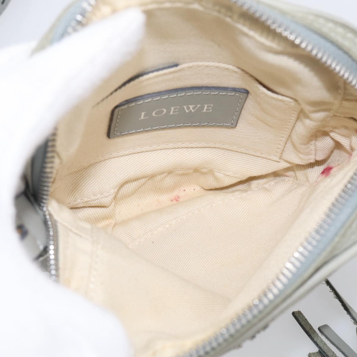LOEWE Bijoux Shoulder Bag Suede Gray Silver Auth 212023
