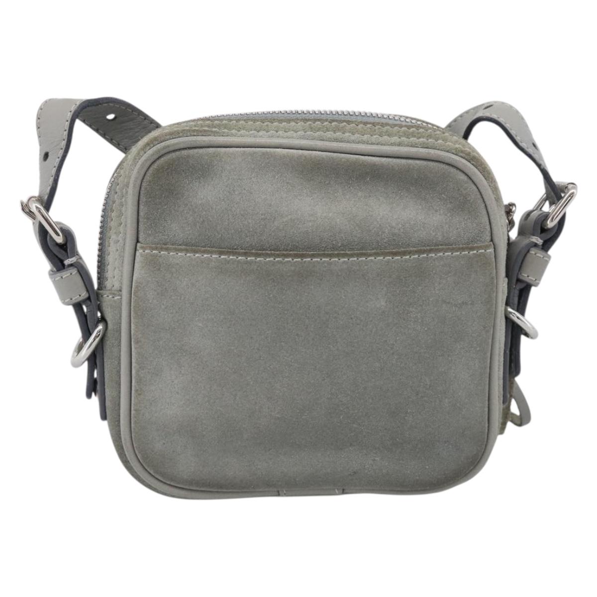 LOEWE Bijoux Shoulder Bag Suede Gray Silver Auth 212023