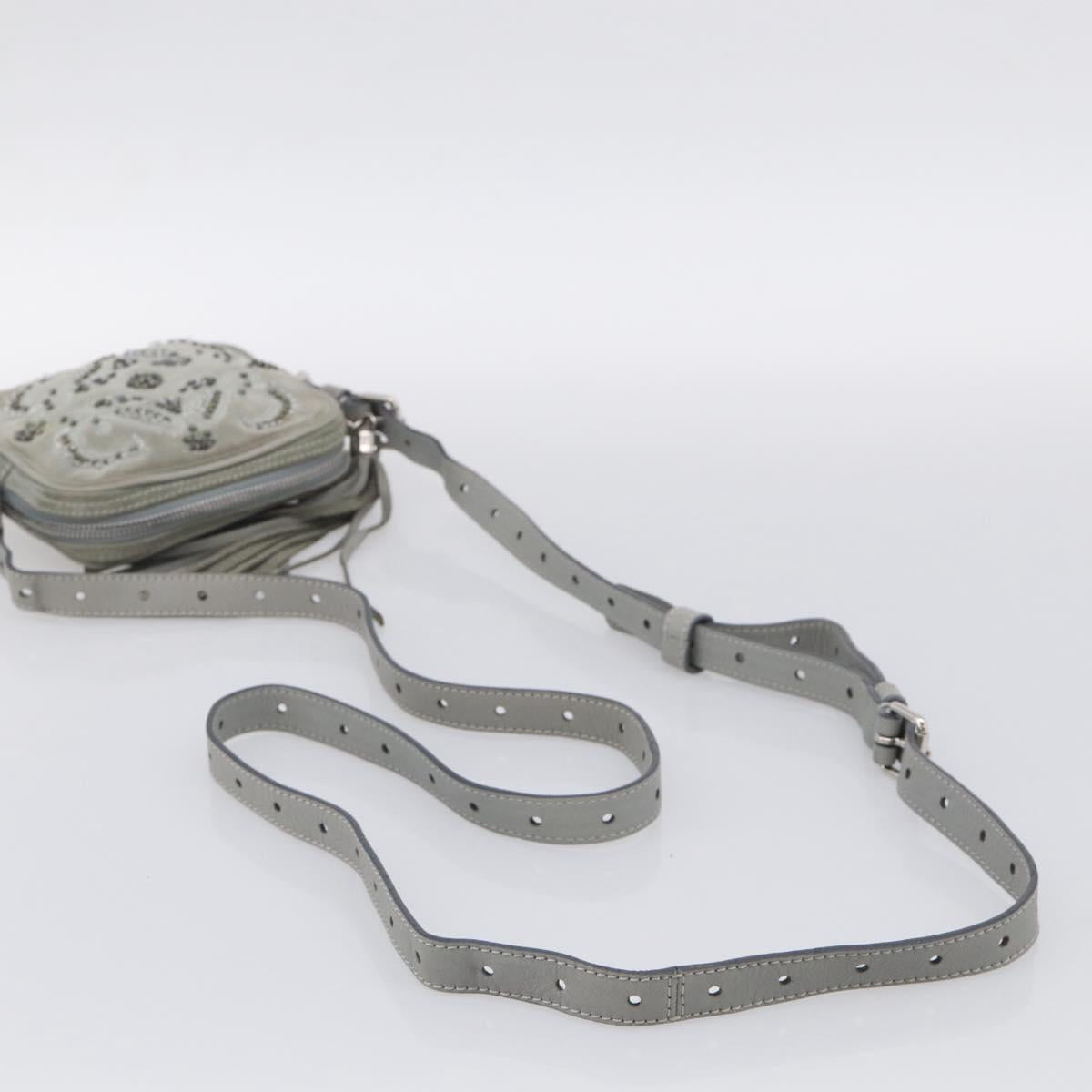 LOEWE Bijoux Shoulder Bag Suede Gray Silver Auth 212023