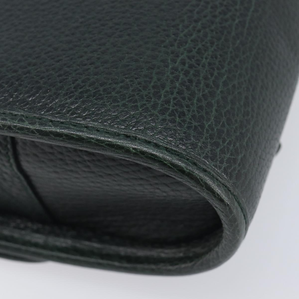 Polo Ralph Lauren Shoulder Bag Leather Green Gold Auth 212027A