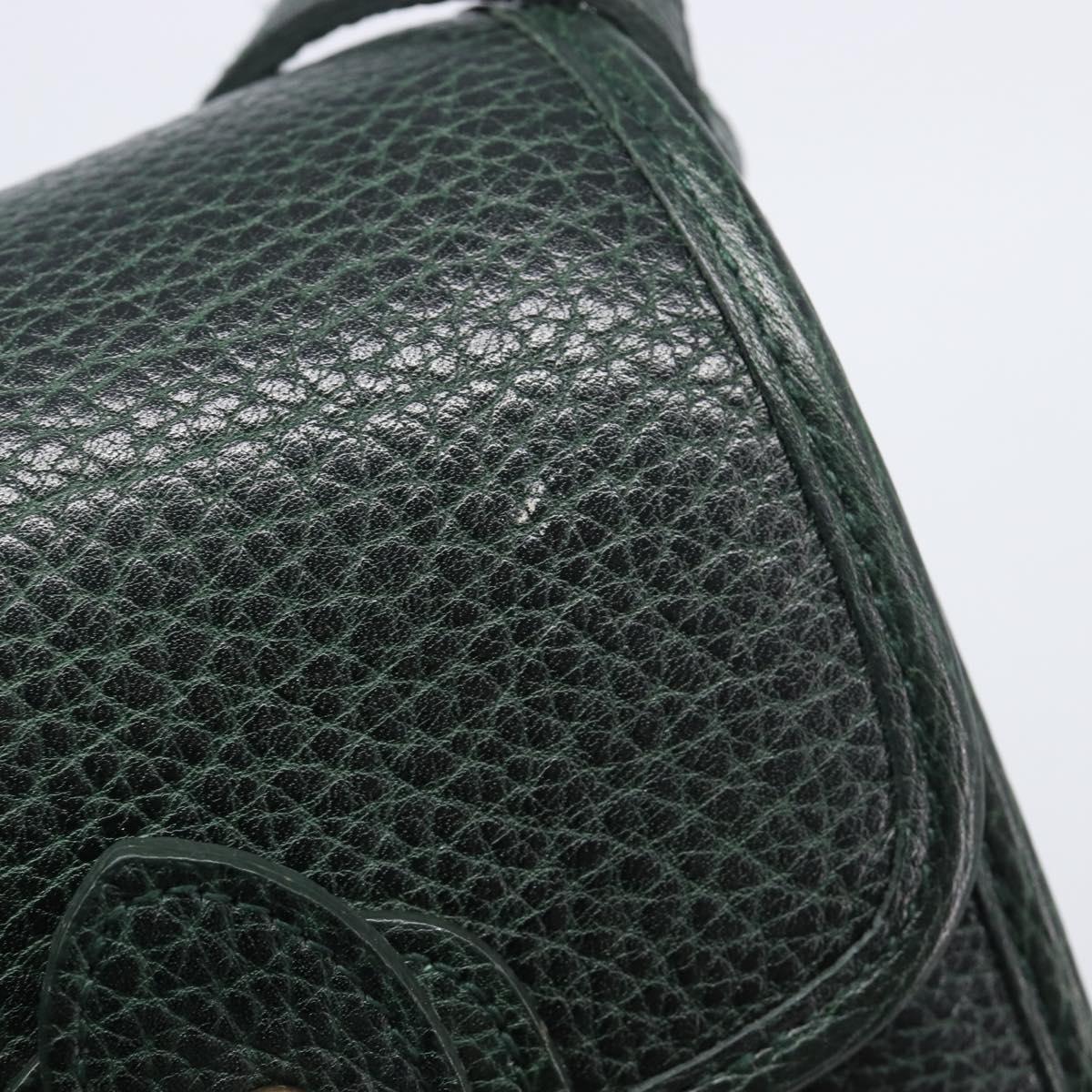 Polo Ralph Lauren Shoulder Bag Leather Green Gold Auth 212027A
