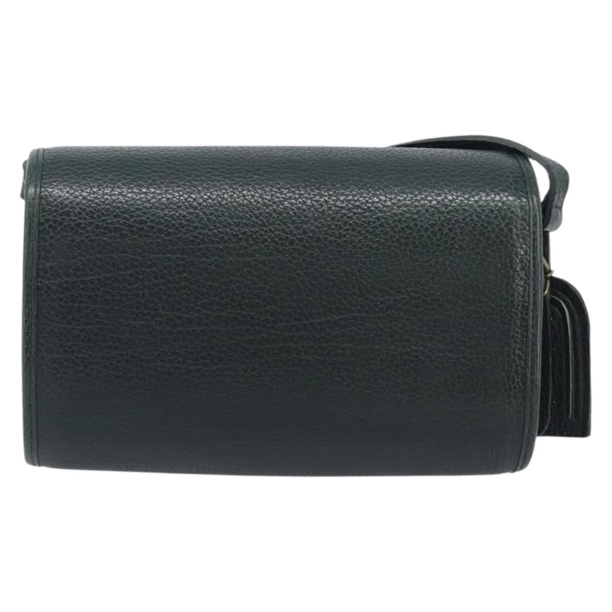 Polo Ralph Lauren Shoulder Bag Leather Green Gold Auth 212027A