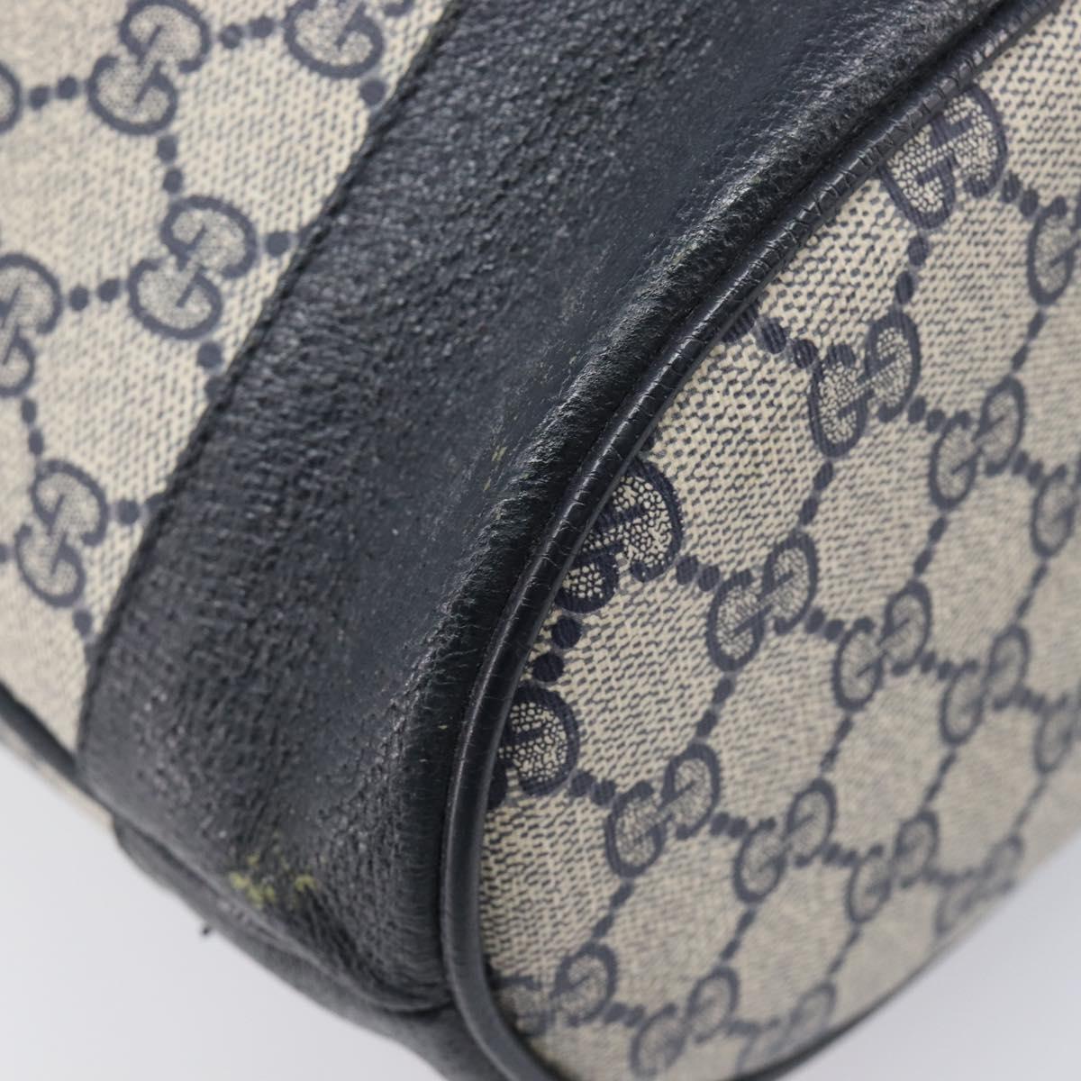 GUCCI GG Supreme Sherry Line Shoulder Bag PVC Navy Gold 41 02 085 Auth 212034