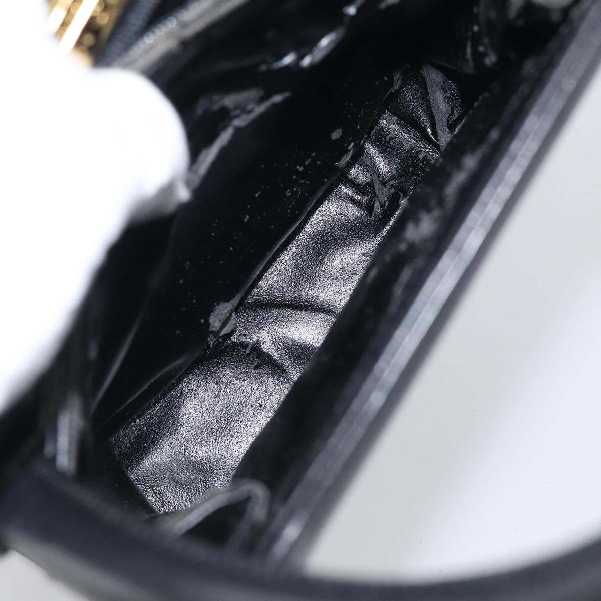 GIVENCHY Hand Bag Leather Black Gold Auth 212037