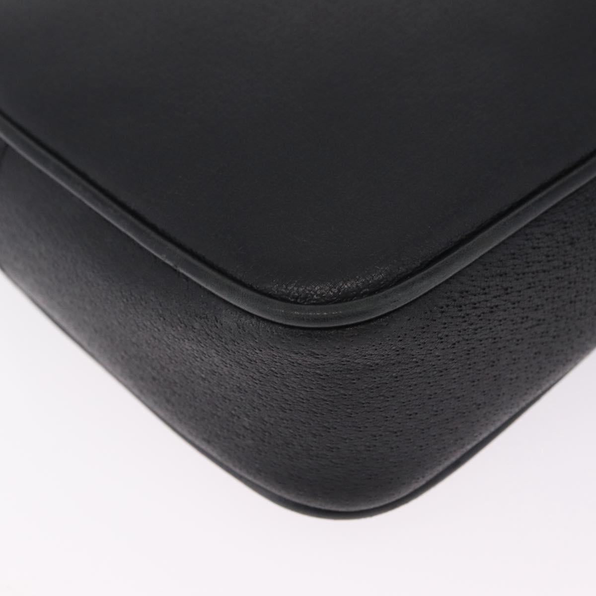 GUCCI Clutch Bag Leather Black Gold 014 58 0028 Auth 212038