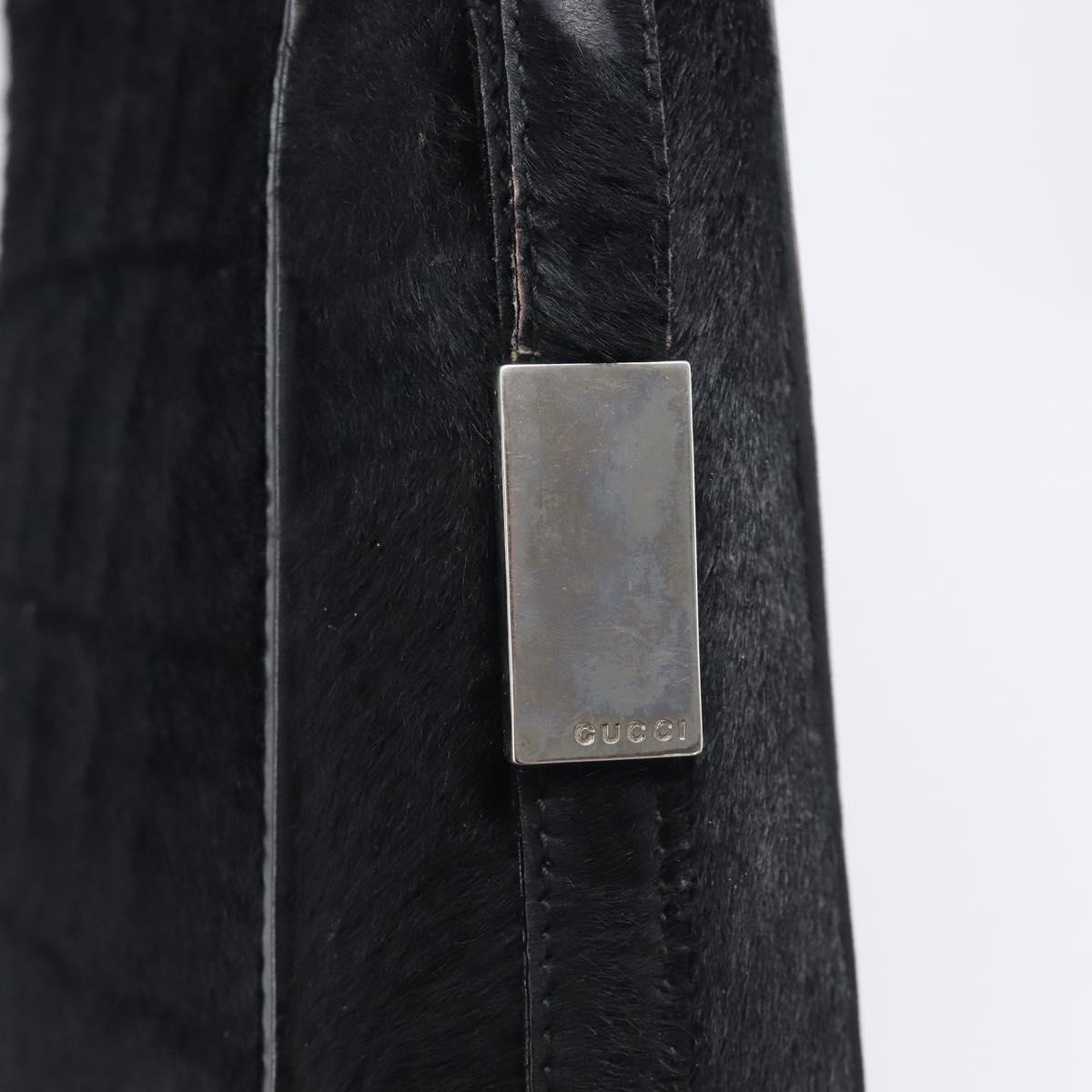 GUCCI Shoulder Bag Harako Leather Black Silver 001 2058 1758 5 Auth 212039