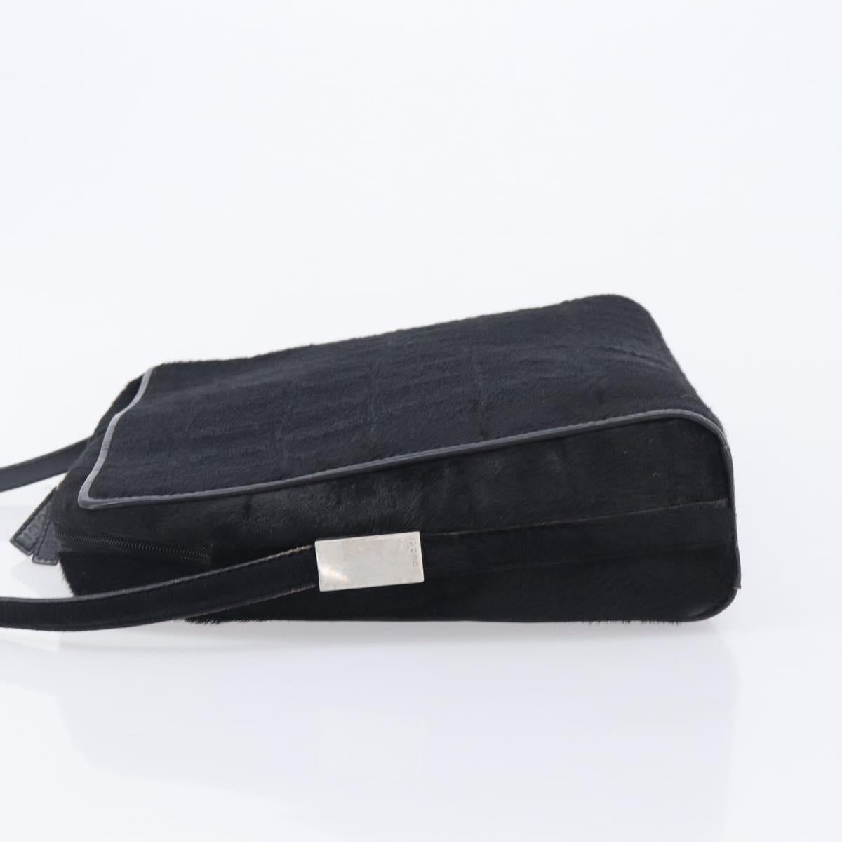 GUCCI Shoulder Bag Harako Leather Black Silver 001 2058 1758 5 Auth 212039