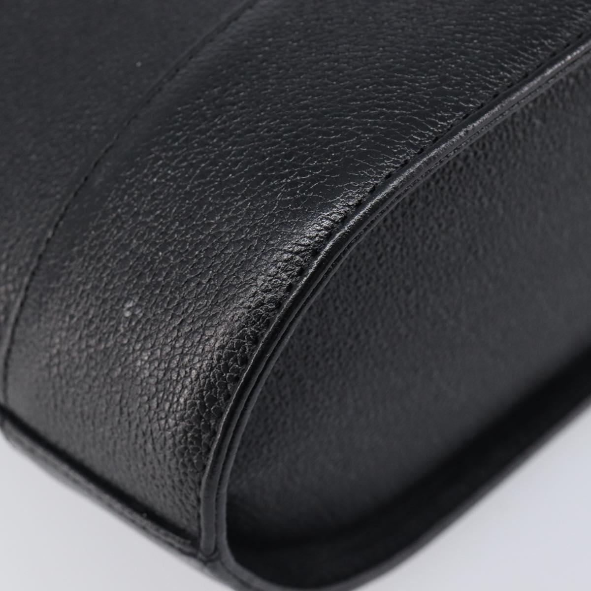 MCM Hand Bag Leather Black Gold Auth 212043