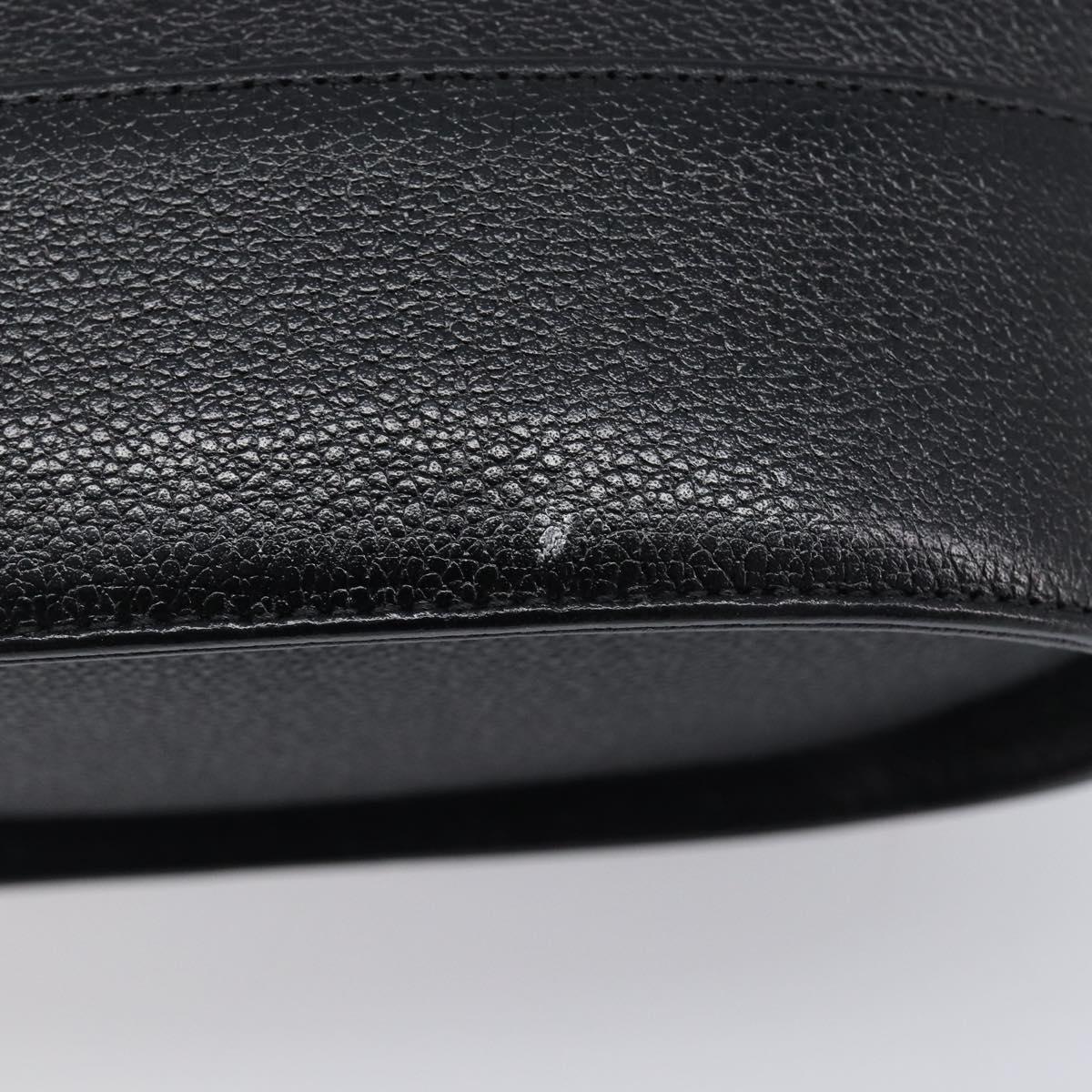 MCM Hand Bag Leather Black Gold Auth 212043