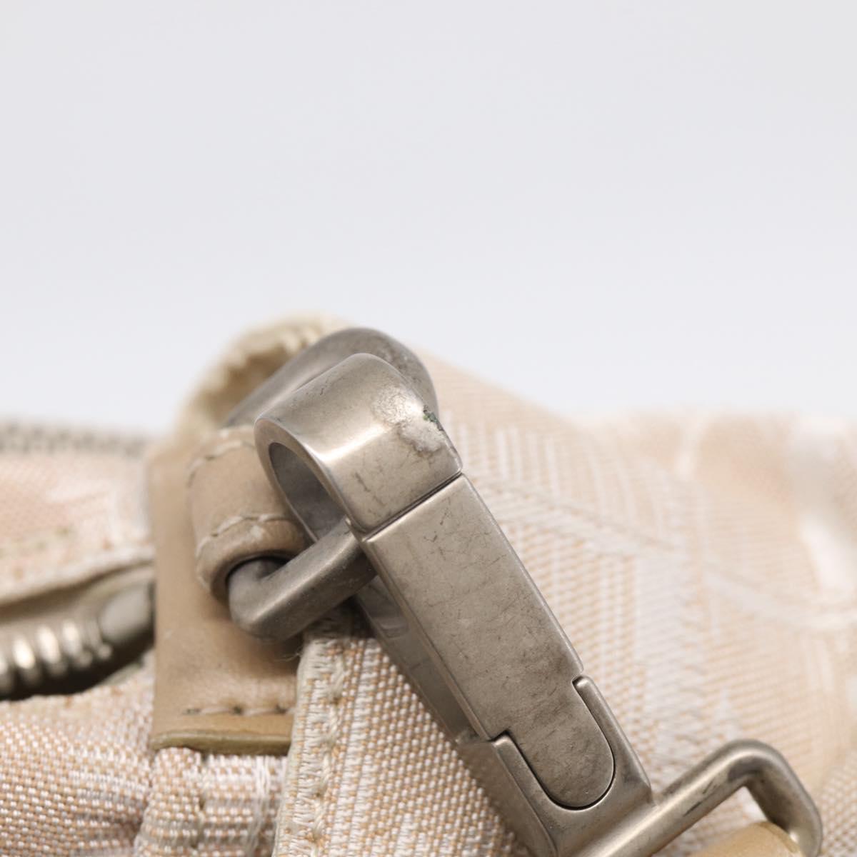 CHANEL New Travel Line Hand Bag Canvas 2way Beige Silver CC Auth 212044A